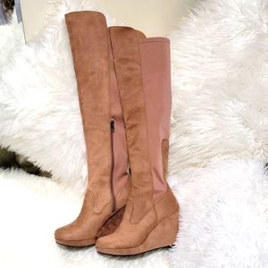 Chinese Laundry, New, Over the knee boots, wedge, size 7, approx 4" heels.